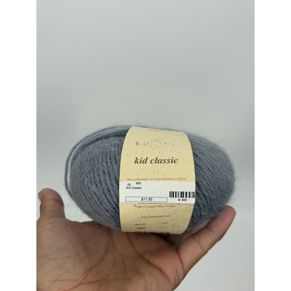 Rowan Kid Classic Yarn 855 Gray Lambswool Mohair Blend